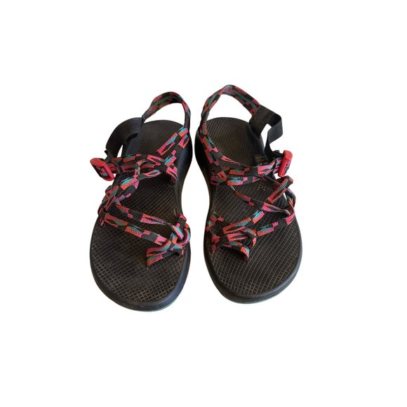 Chaco Womens Adjustable Strap Sandals W11 Multicolor Black/Red - Picture 1 of 5